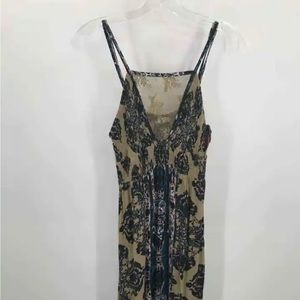 Intimately Free People Green Size Small Printed Long Sleeveless Dress